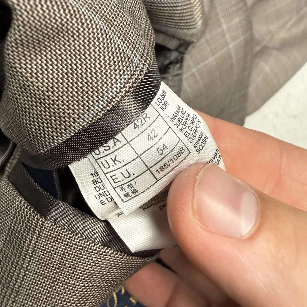 Brooks Brothers 346 Suit Mens 42R Brown Plaid Wool 2 Piece Two Button Madison